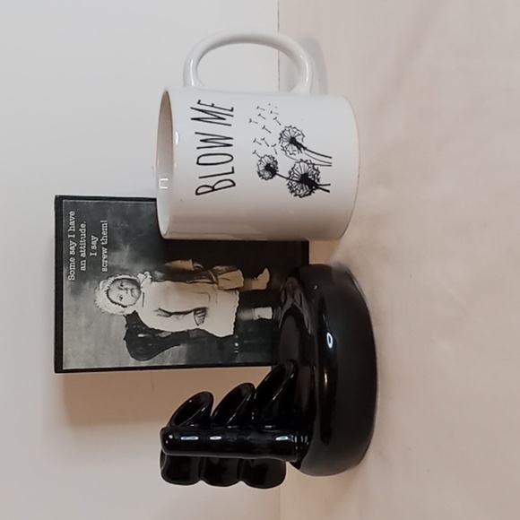 3 Pc Bundle- "Blow Me" Mug "Some Say" Wall Hanging Black Ceramic Incense Holder - Picture 1 of 13
